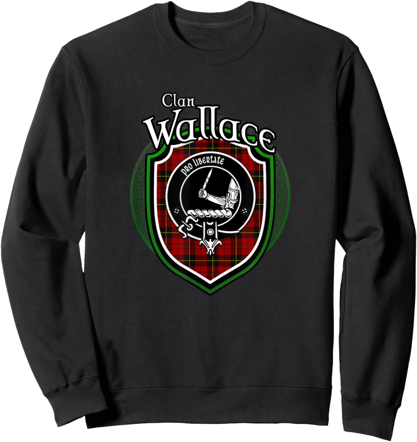 Wallace Clan Wappen | Schottischer Clan Wallace Familienabzeichen Sweatshirt - Sweatshirt | Black