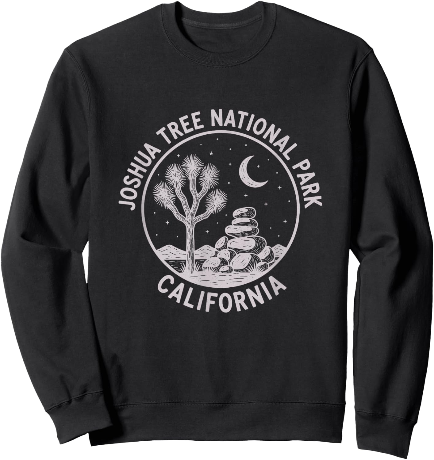 Vintage Joshua Tree National Park California Sketch Design Sweatshirt - Sweatshirt | Black
