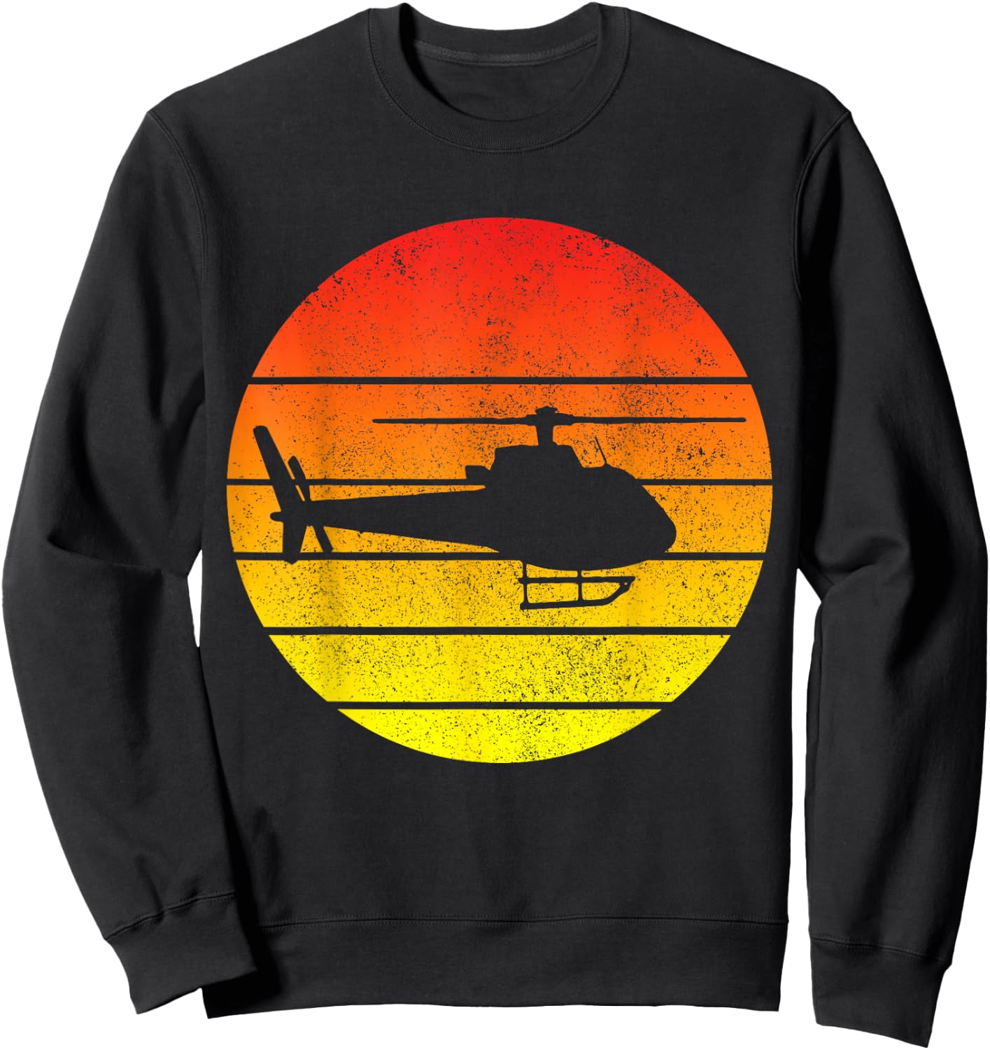 Helicopter Pilot Vintage Retro Aviation Sweatshirt - Sweatshirt | Black