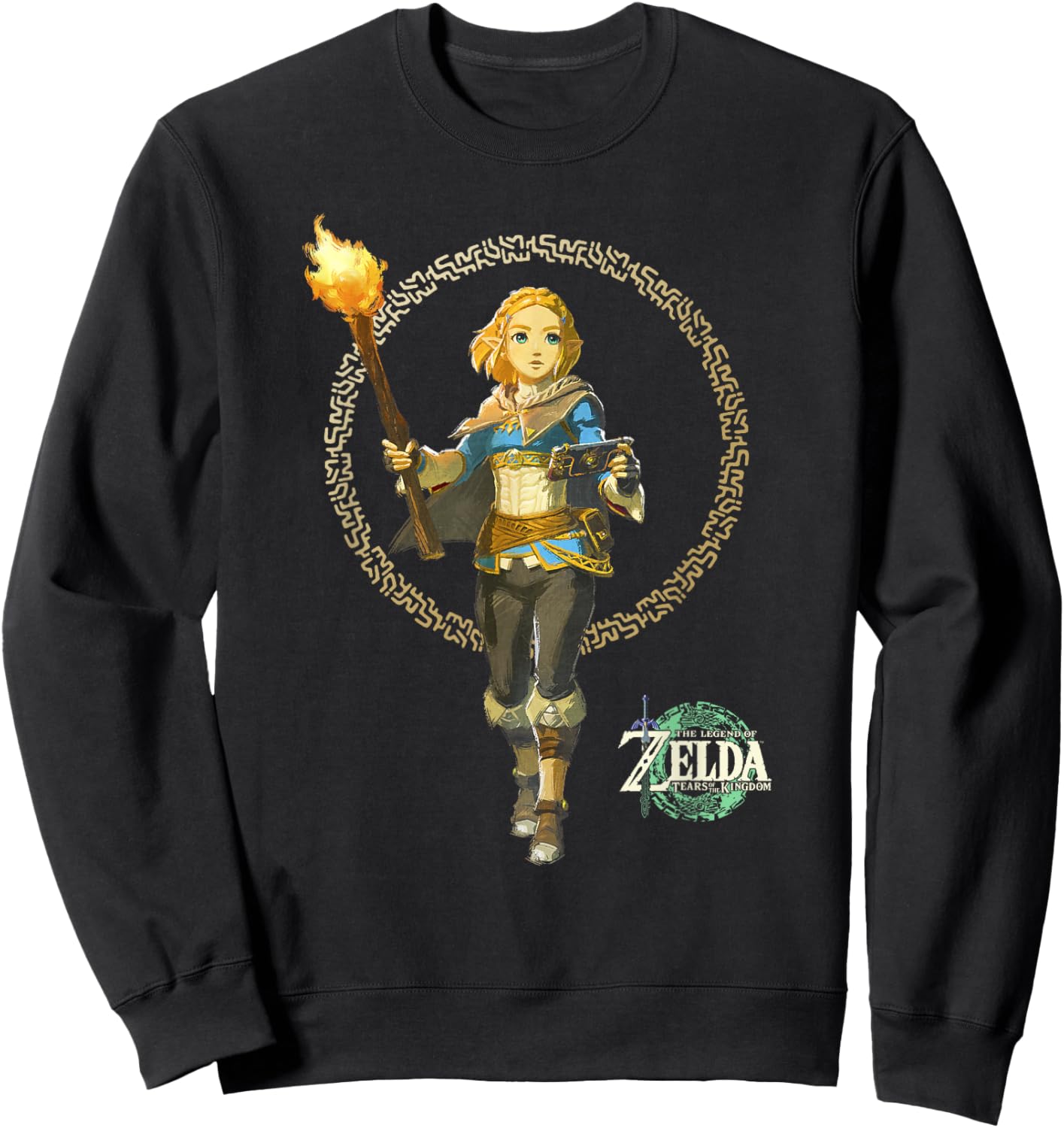 The Legend of Zelda Tears Of The Kingdom Zelda Runes Circle Sweatshirt - Sweatshirt | Black