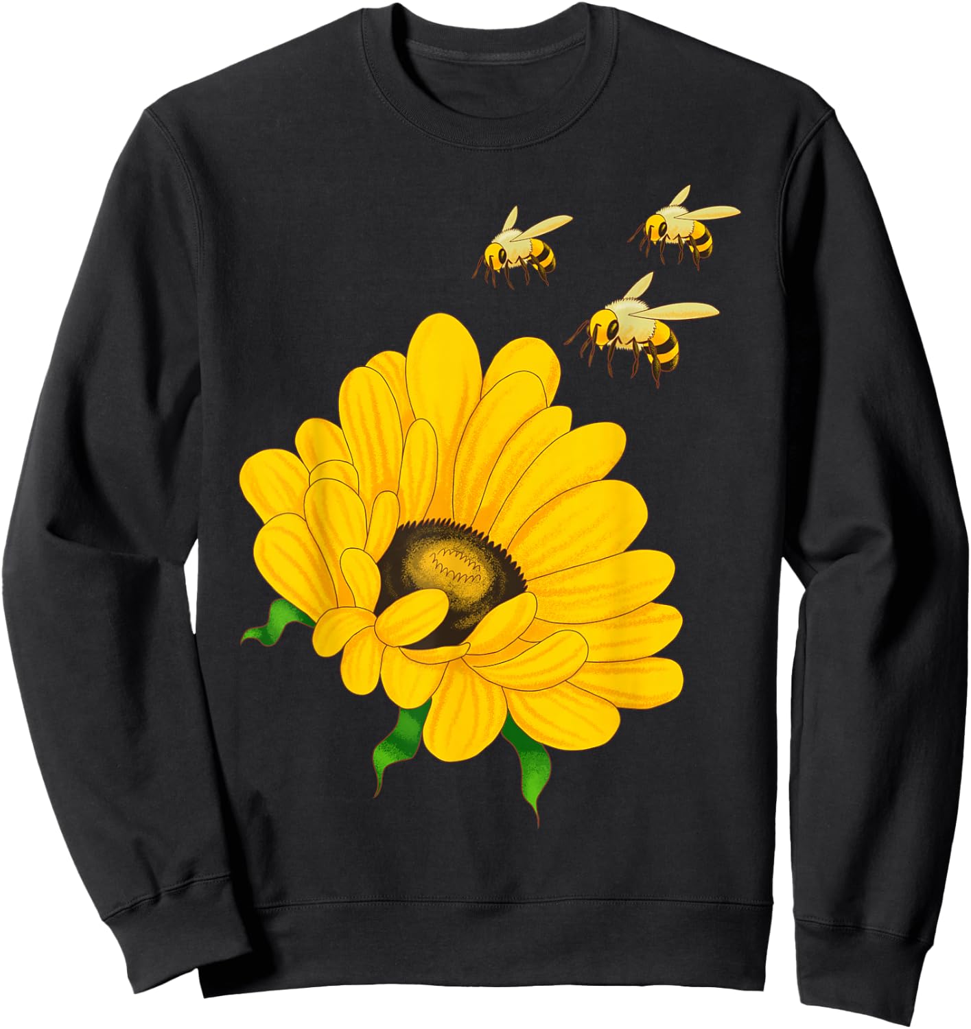 Sunflower Bees Retro Nature Summer Flower Beekeepers Gift Sweatshirt - Sweatshirt | Black