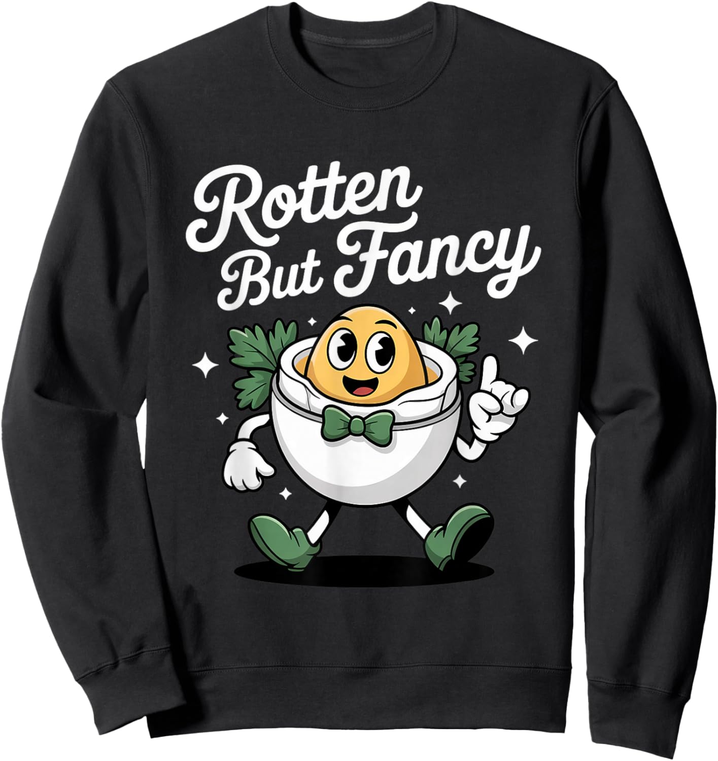 Rotten But Fancy Deviled Egg Mascot Sweatshirt - Sweatshirt | Black