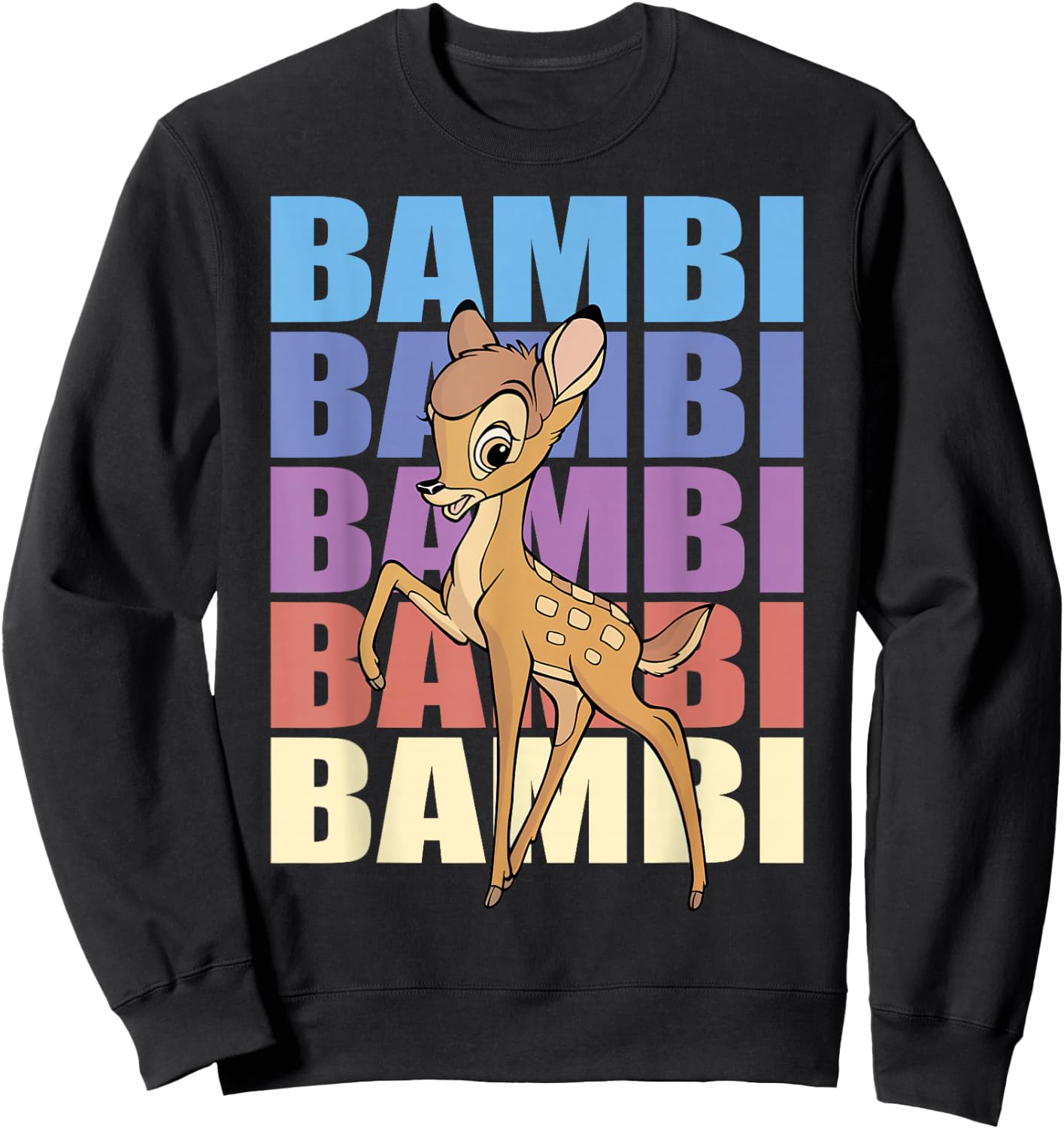 Disney Bambi Name Stack Portrait Sweatshirt - Sweatshirt | Black