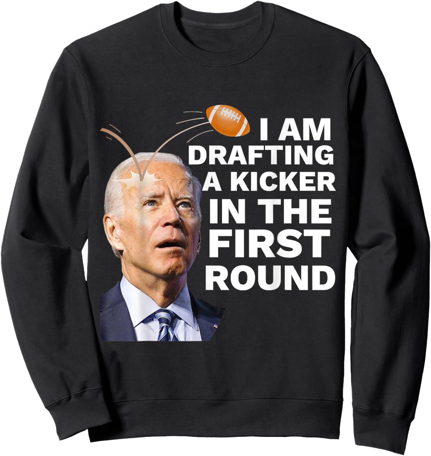 Confused Drafting Kicker Funny Fantasy Football Draft Party Sweatshirt - Sweatshirt | Black