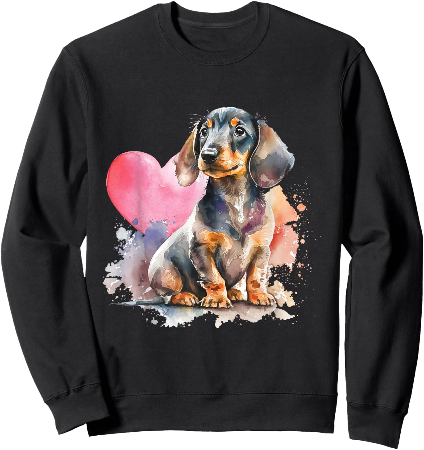 Dachshund Heart - Dog Trainer Pet Owner Breeder Animal Lover Sweatshirt - Sweatshirt | Black