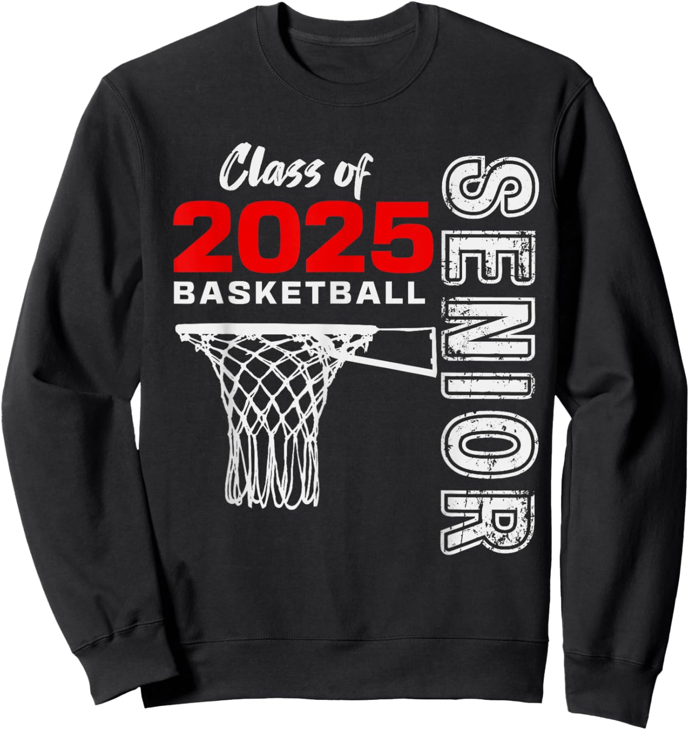 Basketball Senior Matching Class of 2025 Senior Basketball Sweatshirt - Sweatshirt | Black