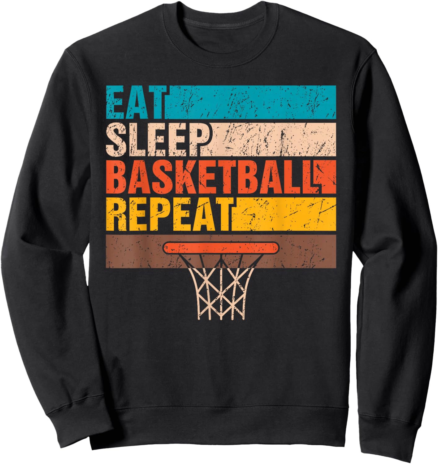 Eat. Sleep. Basketball. Repeat. Basketball Youths Teen Bball Sweatshirt - Sweatshirt | Black