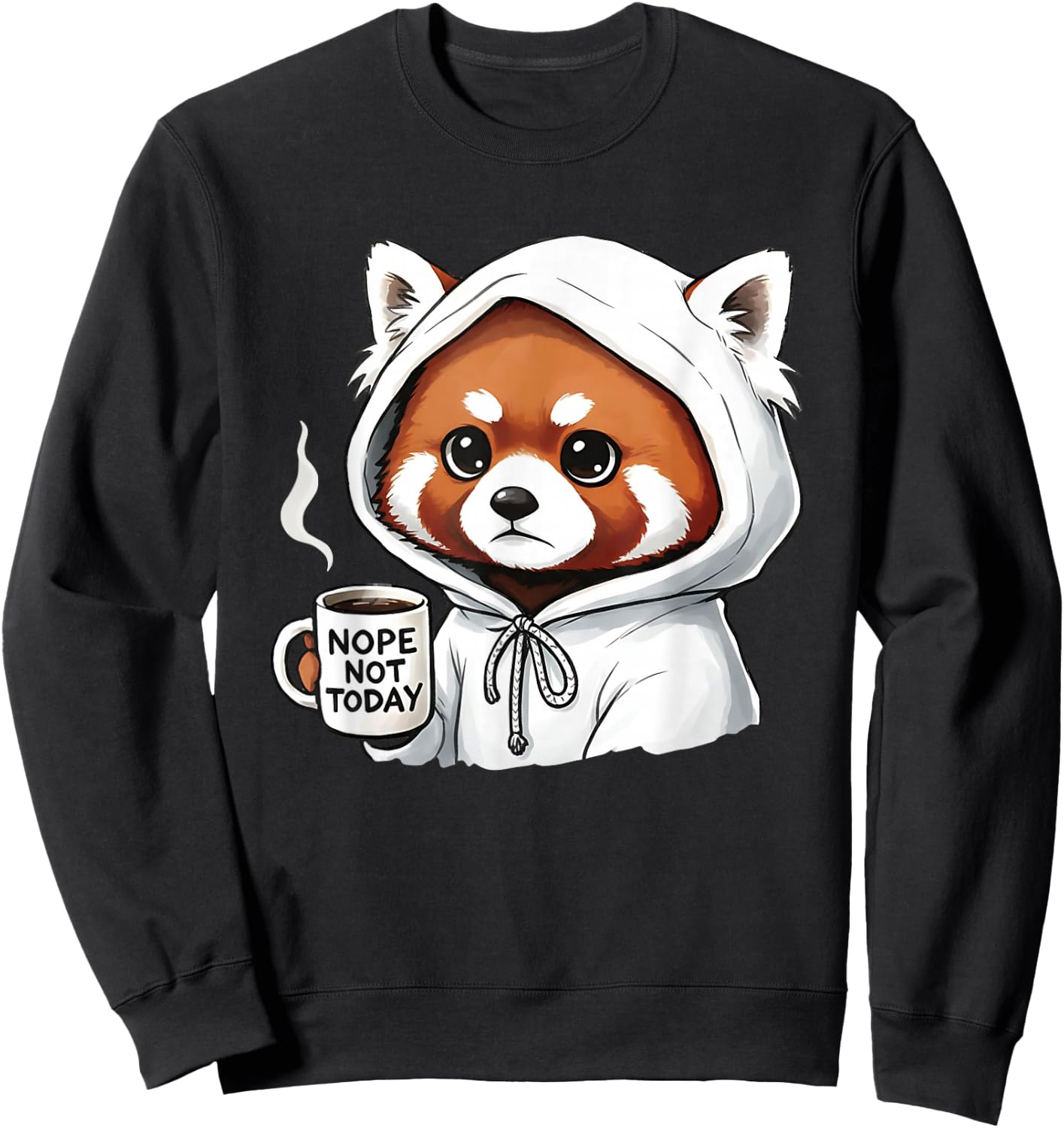 Red Pand Nope Not Today Sweatshirt - Sweatshirt | Black