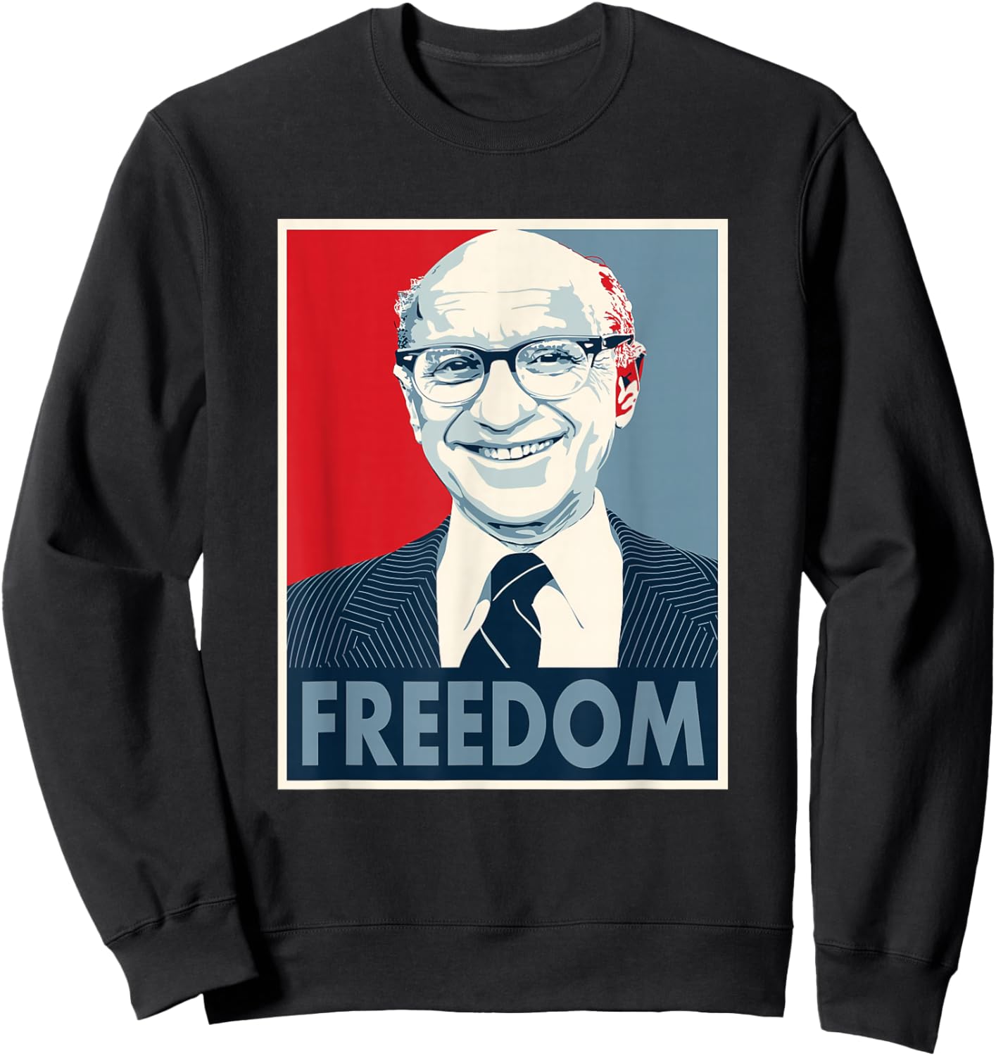 Milton Retro Friedman Graphic Sweatshirt - Sweatshirt | Black
