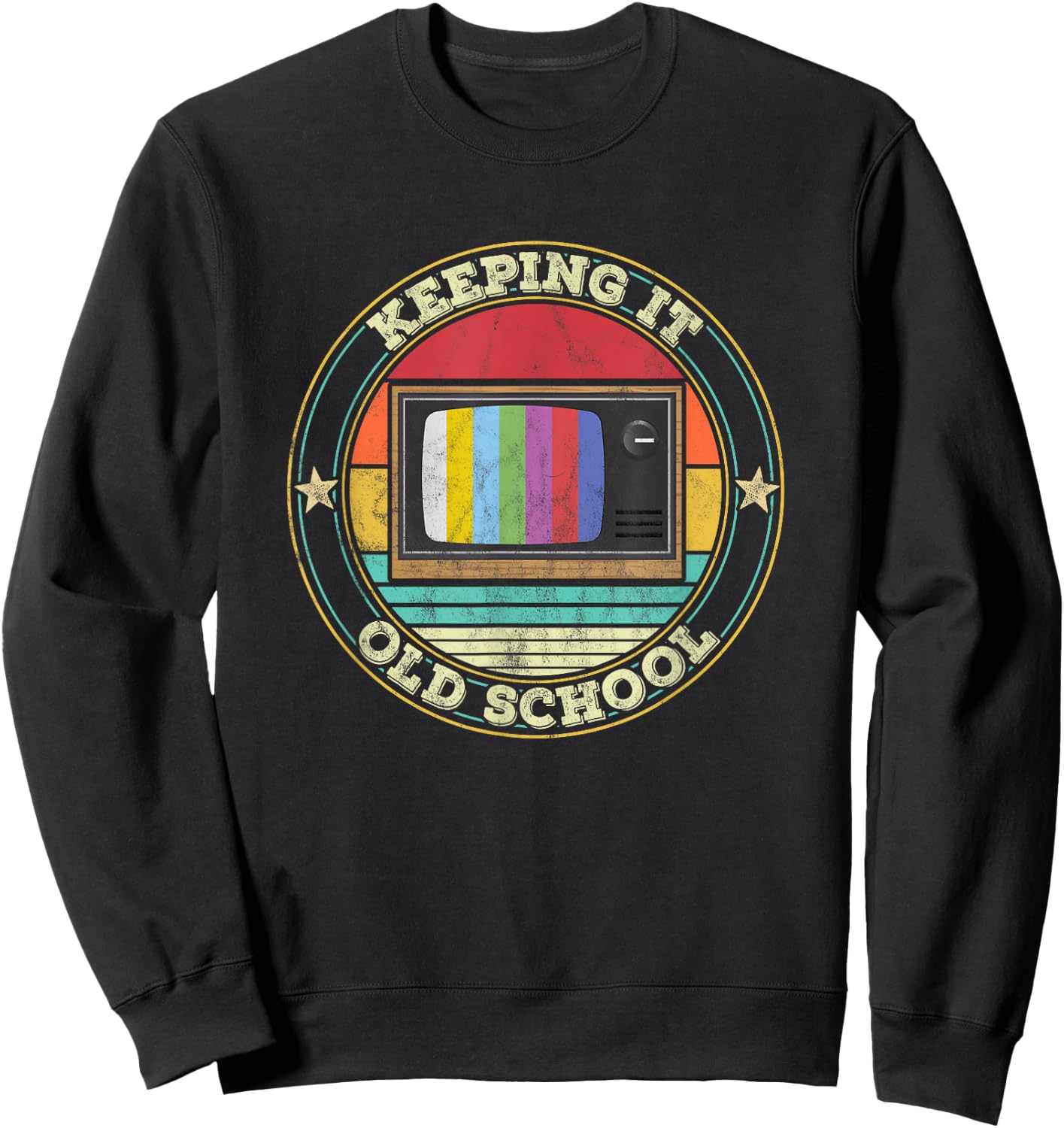80s Retro Television Keeping it old School 90s Vintage Sweatshirt - Sweatshirt | Black