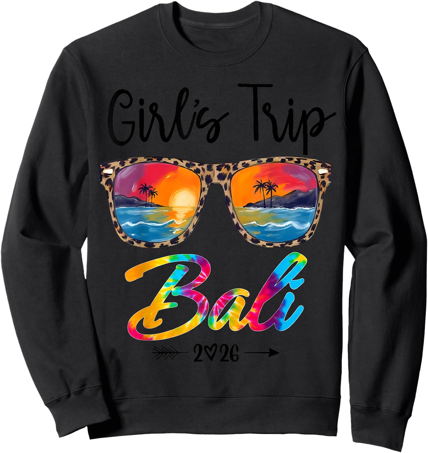Girls Trip Bali 2026 Girls Weekend Summer Vacation Party Sweatshirt - Sweatshirt | Black