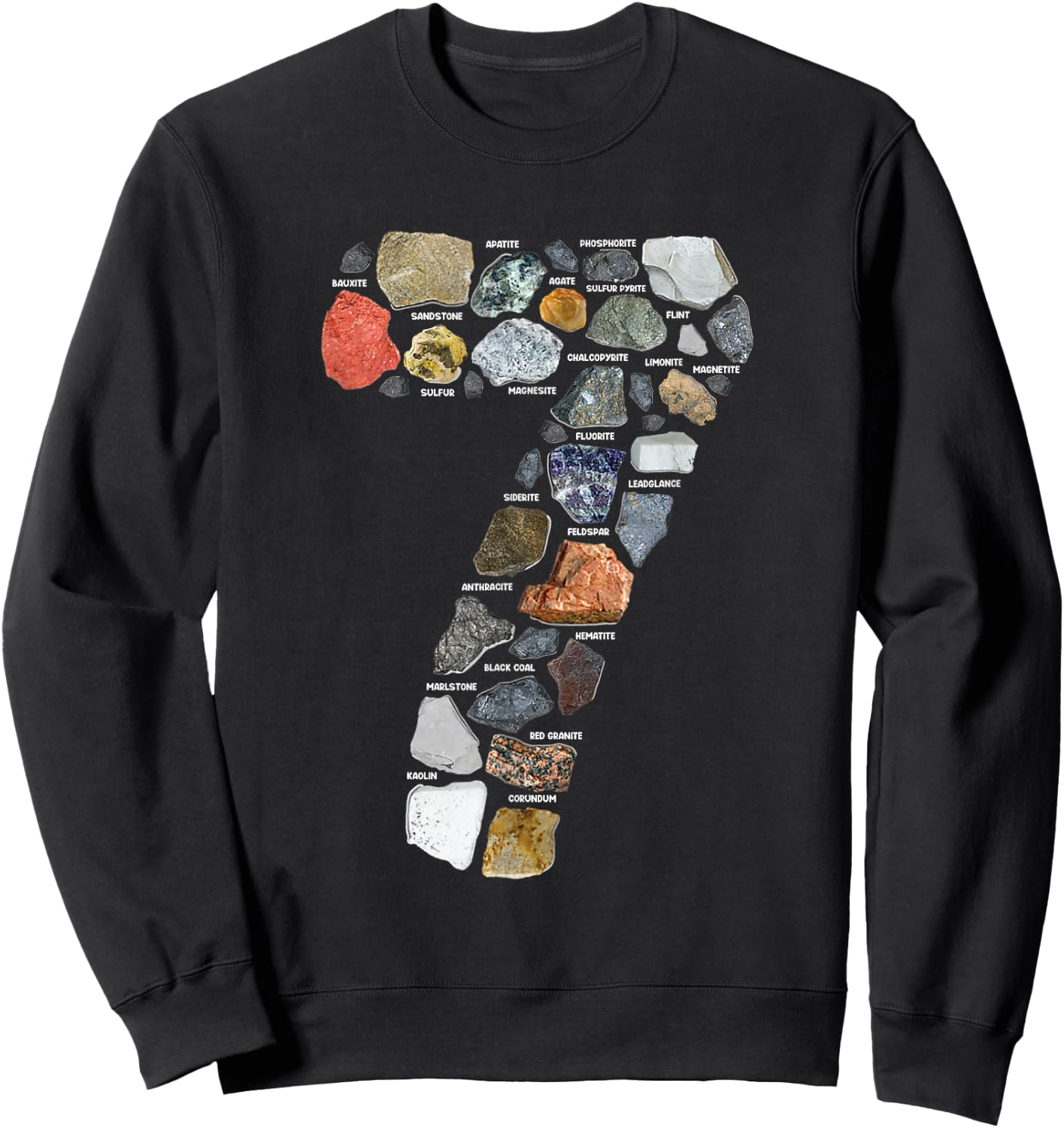 Geology 7 Years Old Rock Collecting 7th Birthday Sweatshirt - Sweatshirt | Black