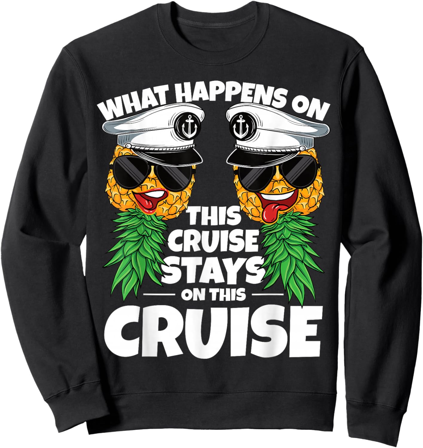 Swinger What Happens On This Cruise Stays on This Cruise Sweatshirt - Sweatshirt | Black