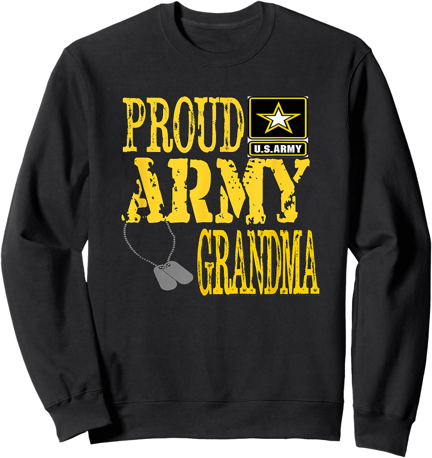 Proud Army Grandma Shirt Military Pride T Shirt Sweatshirt - Sweatshirt | Black