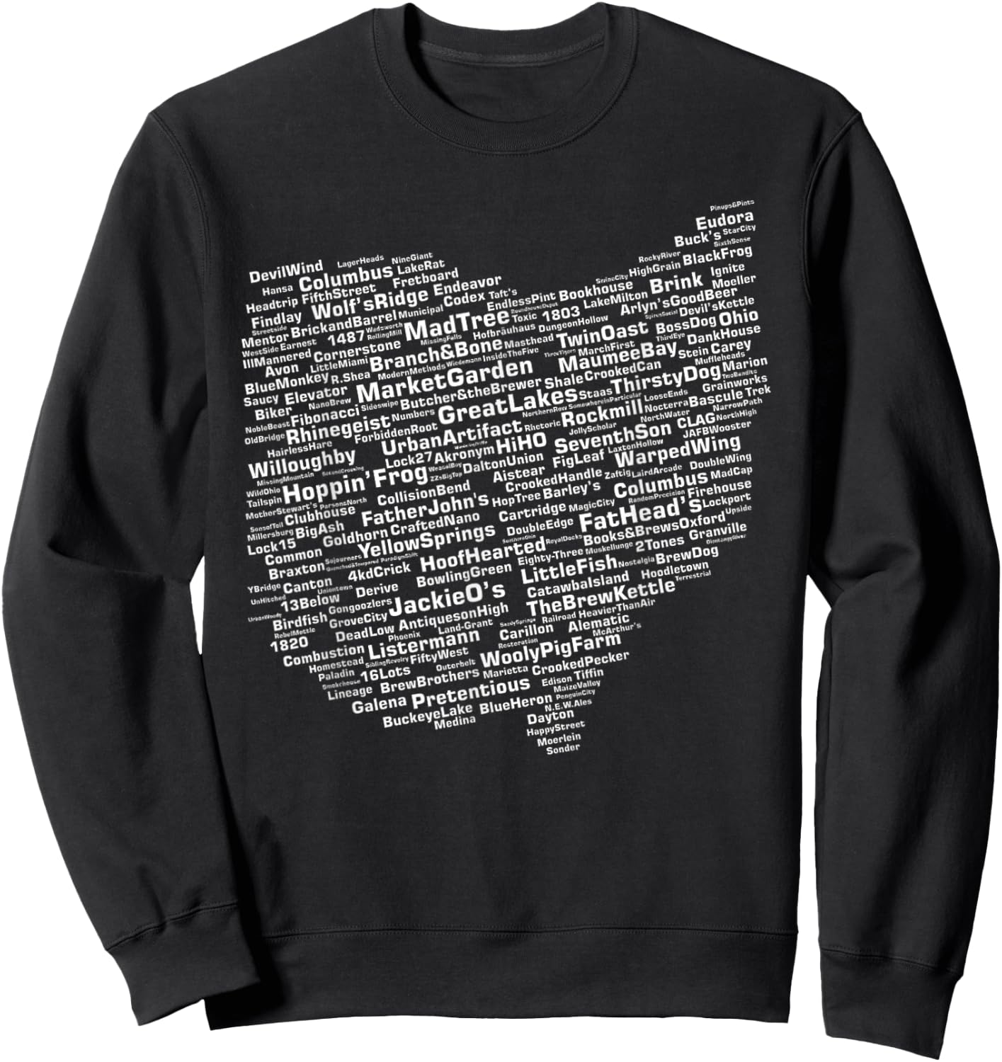 Cracked Toad Design Co. Ohio Breweries - Men's Black Classic Fit Short Sleeve - Small Sweatshirt - Sweatshirt | Black