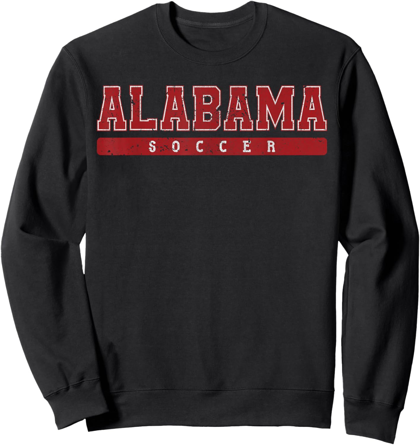 Alabama Soccer Red Vintage Text Sweatshirt - Sweatshirt | Black