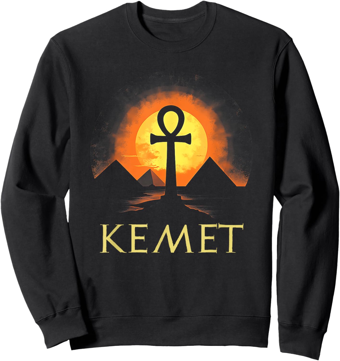 Kemet Ancient Egypt Ankh of Ra Sweatshirt - Sweatshirt | Black