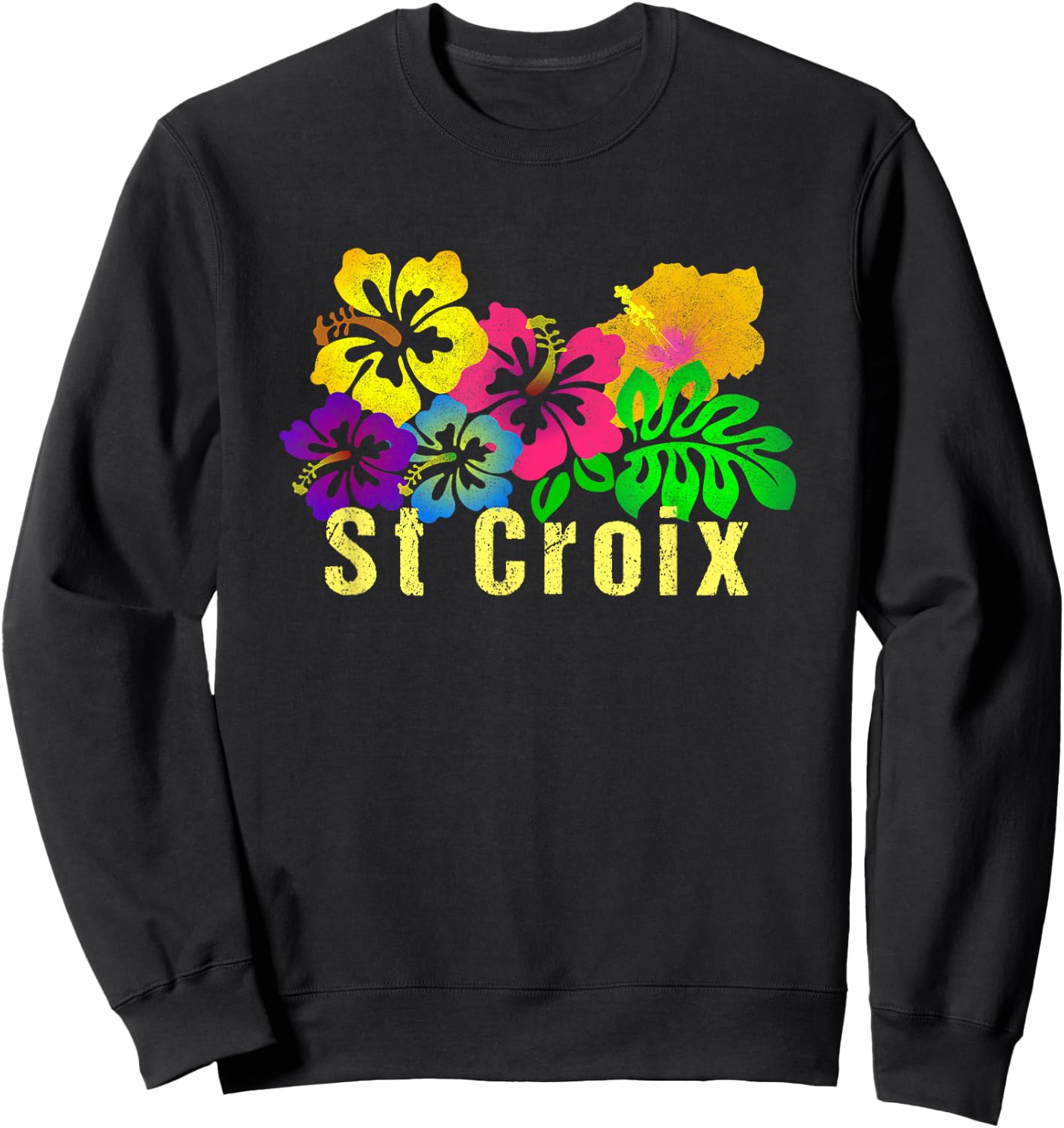 St. Croix Tropical Beach Surf Women Sweatshirt - Sweatshirt | Black