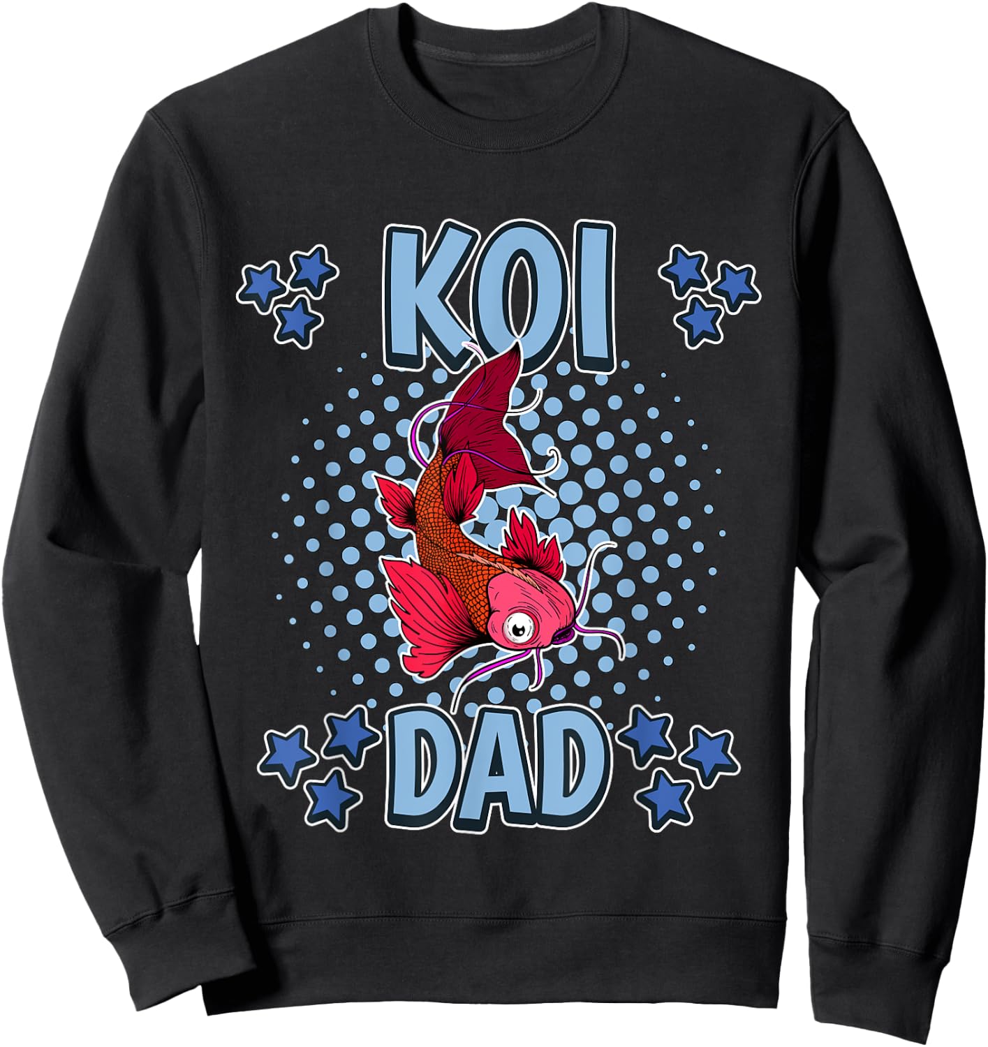 Koi Dad Daddy Father's Day Fish Koi Sweatshirt - Sweatshirt | Black