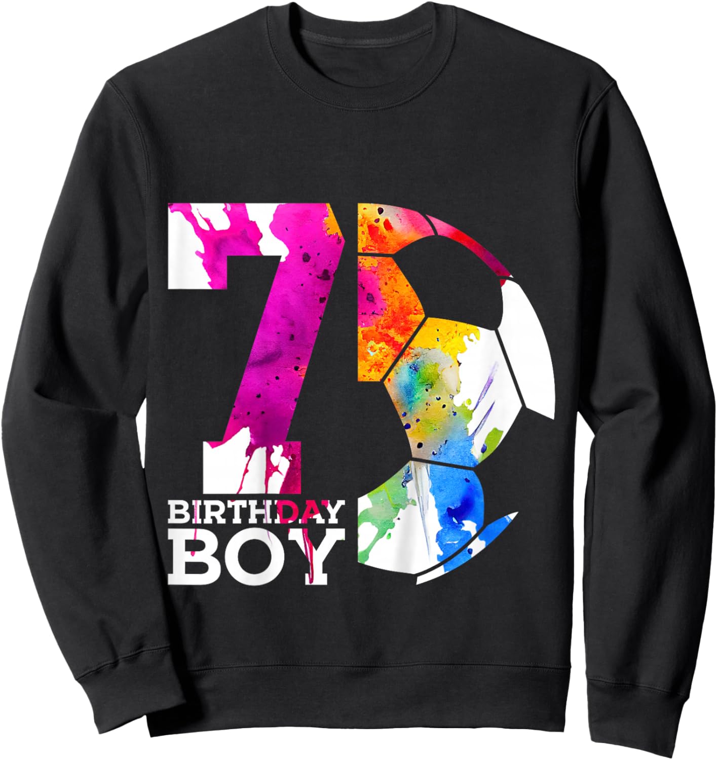 Kids 7 BIRTHDAY BOY SOCCER 7TH BIRTHDAY Sweatshirt - Sweatshirt | Black