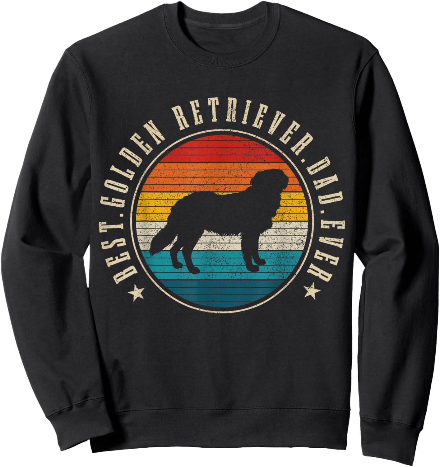Best Golden Retriever Dad Ever Funny Dog Owner Vintage Men Sweatshirt - Sweatshirt | Black