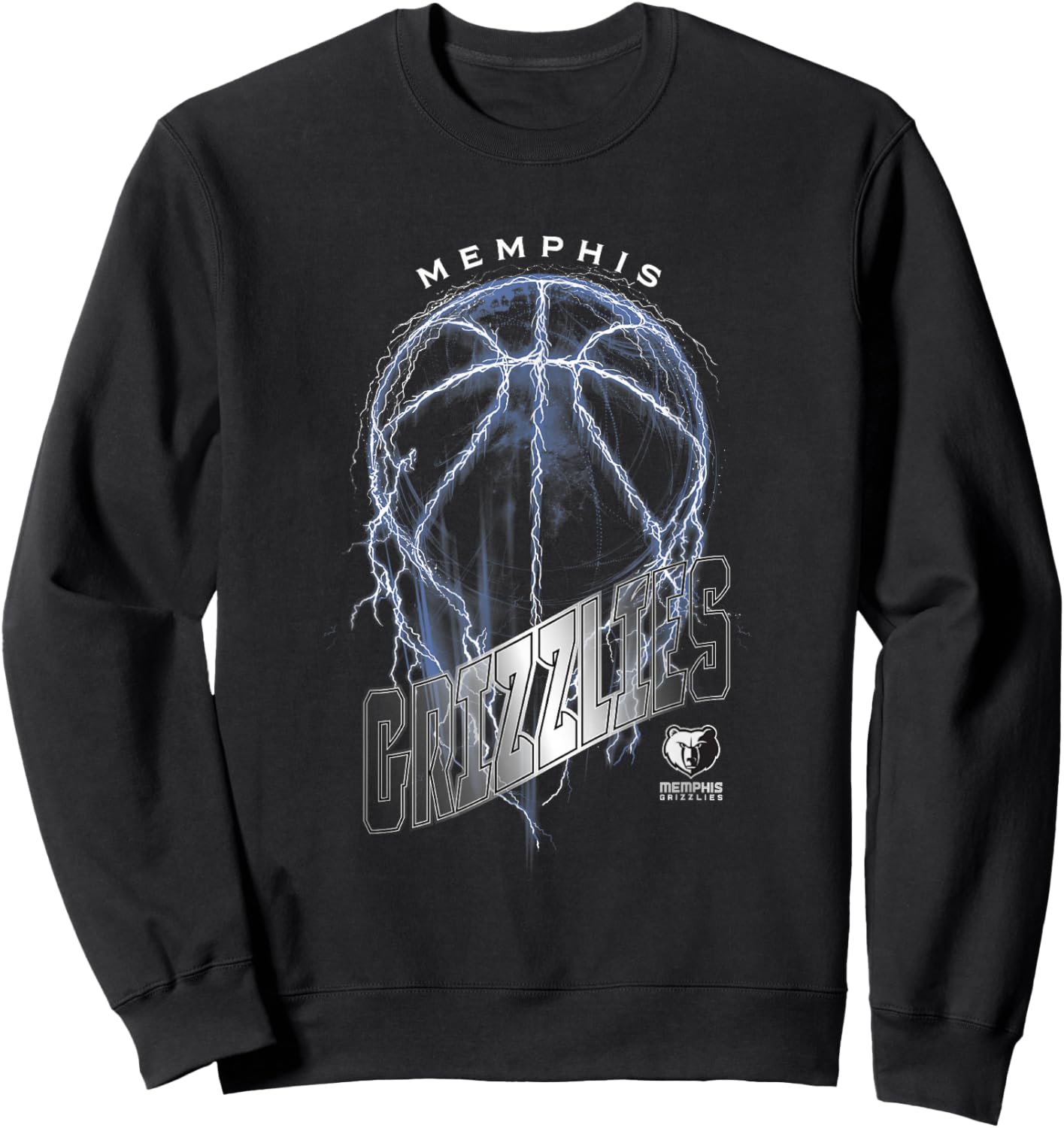 NBA Memphis Grizzlies Lightning Bolt Basketball Logo Sweatshirt - Sweatshirt | Black