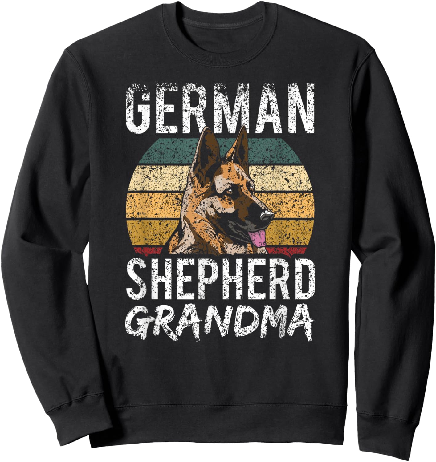 German Shepherd Grandma Dog Breed Puppy Lover Grandmother Sweatshirt - Sweatshirt | Black