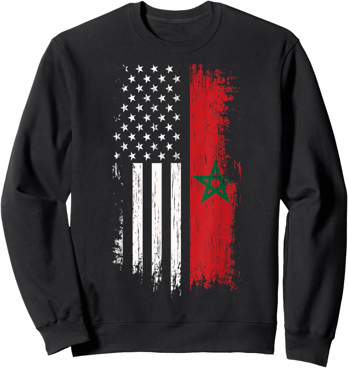 Moorish American Flag - Pride Morocco USA Shirt Sweatshirt - Sweatshirt | Black
