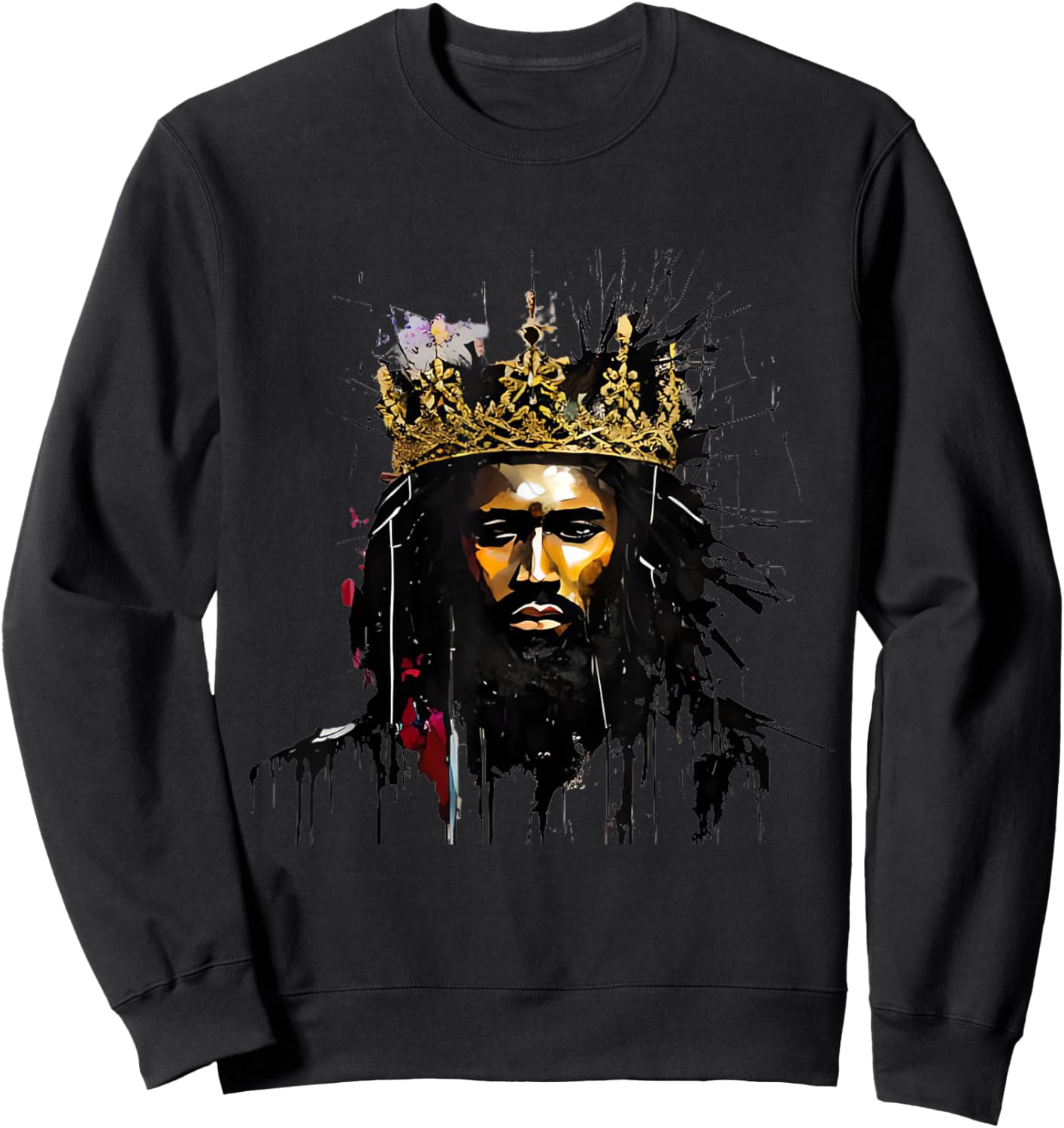 AFRICAN AMERICAN JESUS | Black Jesus Art Street Sweatshirt - Sweatshirt | Black