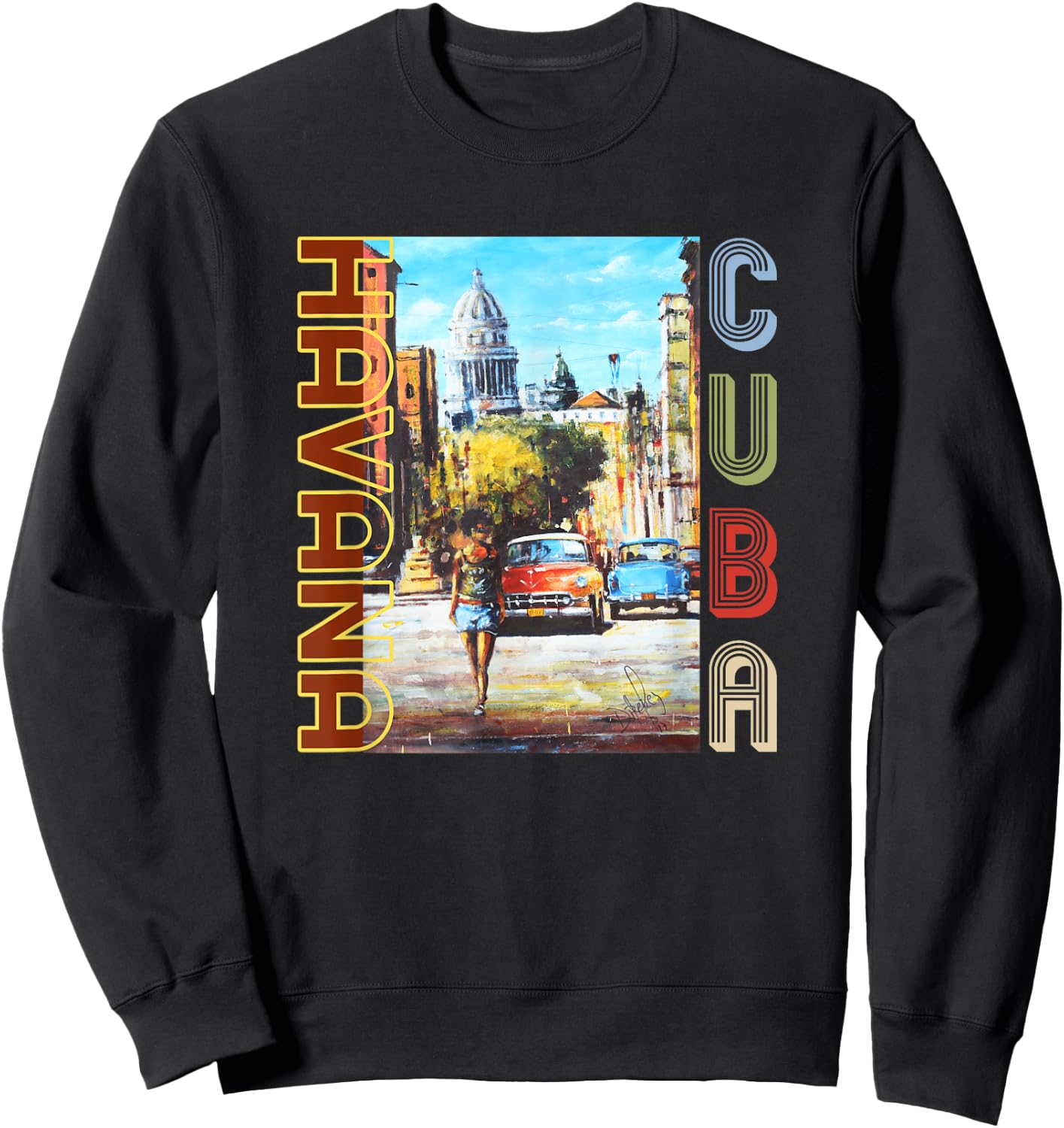 Havana Cuba Fine Art - National Capital Sweatshirt - Sweatshirt | Black