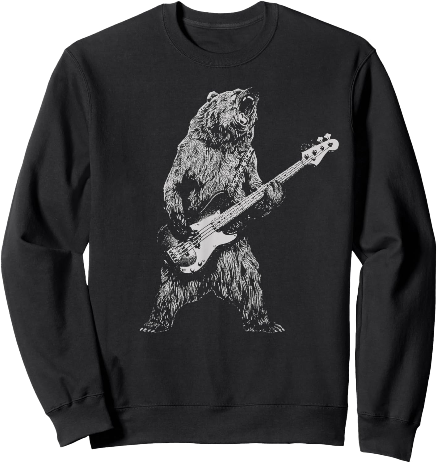 Bear plays guitar bass Sweatshirt - Sweatshirt | Black