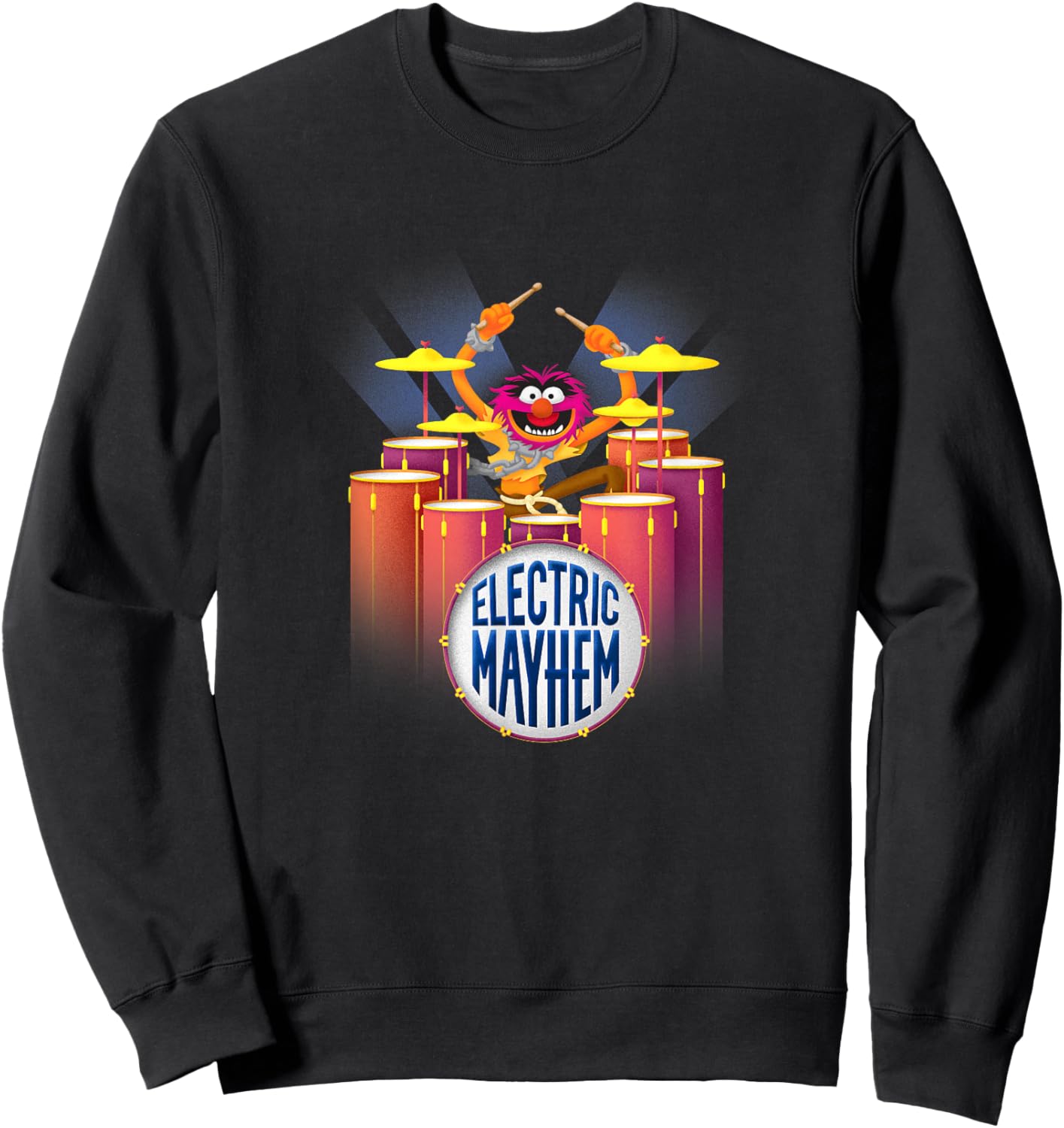 Disney The Muppets Electric Mayhem Animal Drummer Portrait Sweatshirt - Sweatshirt | Black