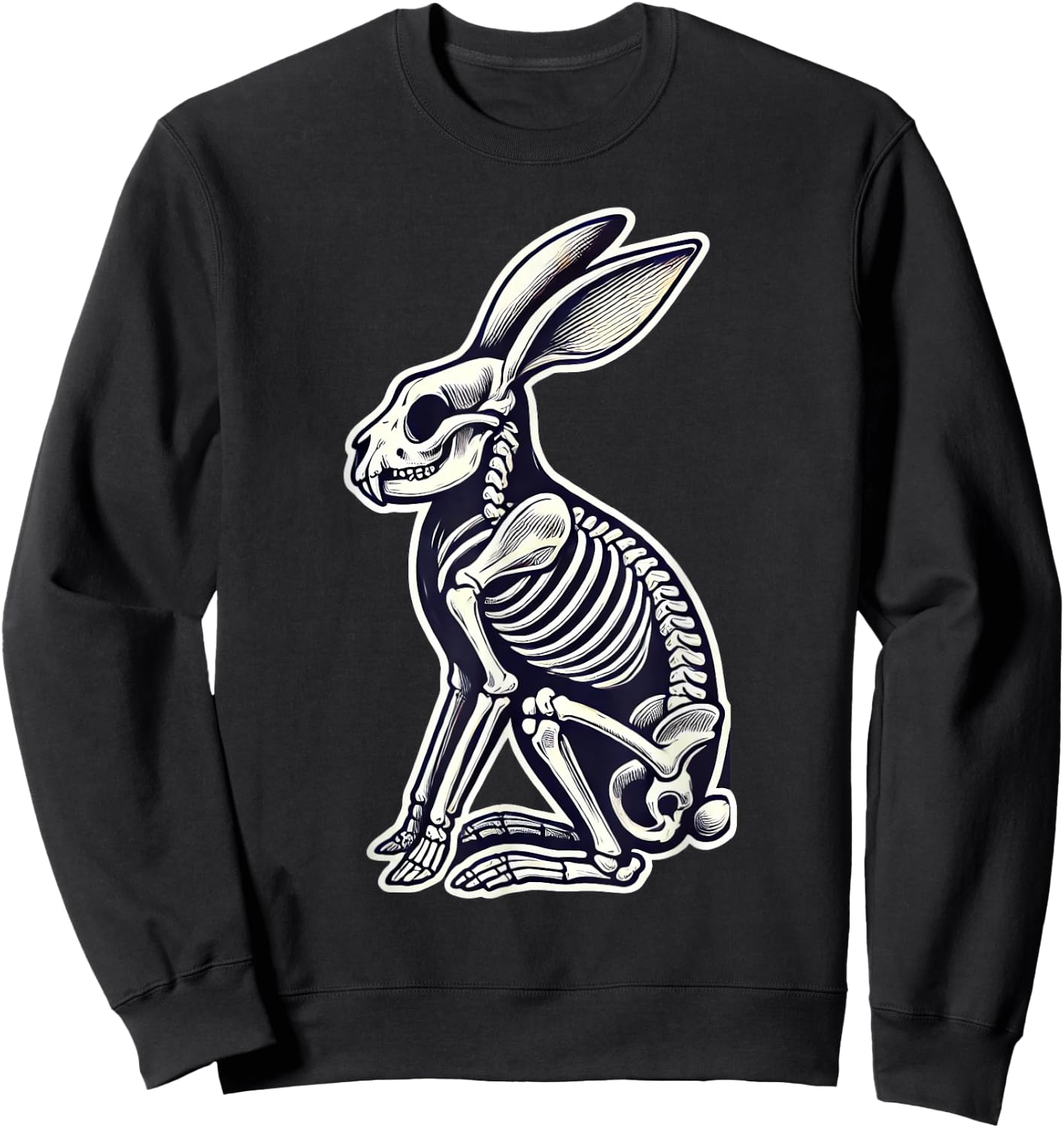 Rabbit Bunny Skeleton Halloween Sweatshirt - Sweatshirt | Black