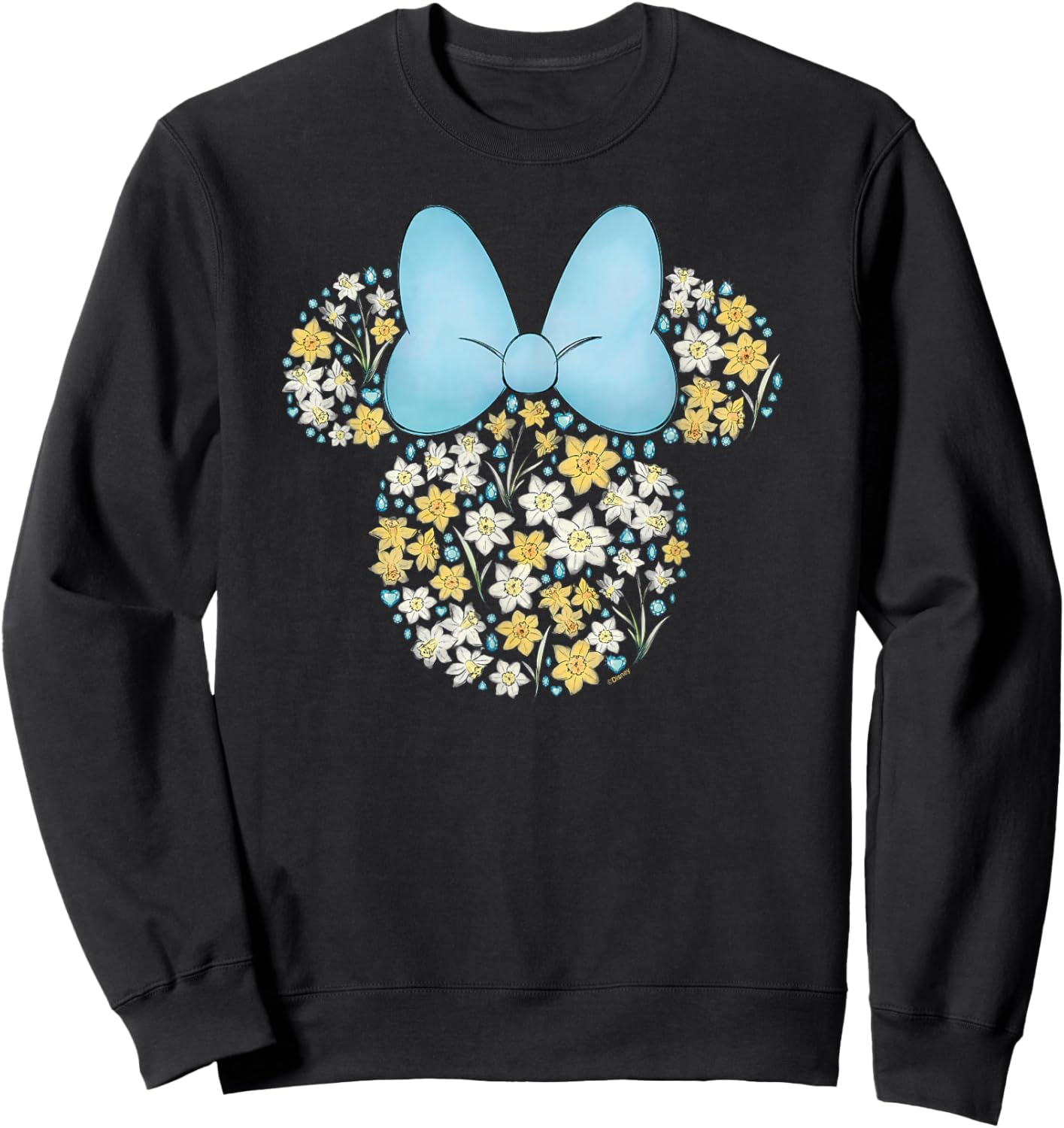 Disney Minnie Mouse March Birth Month Birthstone & Flowers Small Sweatshirt - Sweatshirt | Black