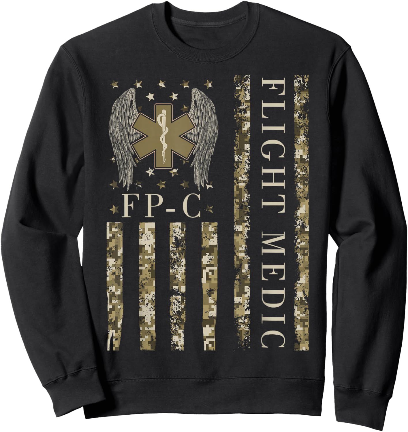 Flight Medic American Flag Flight Paramedic Emergency Nurse Sweatshirt - Sweatshirt | Black
