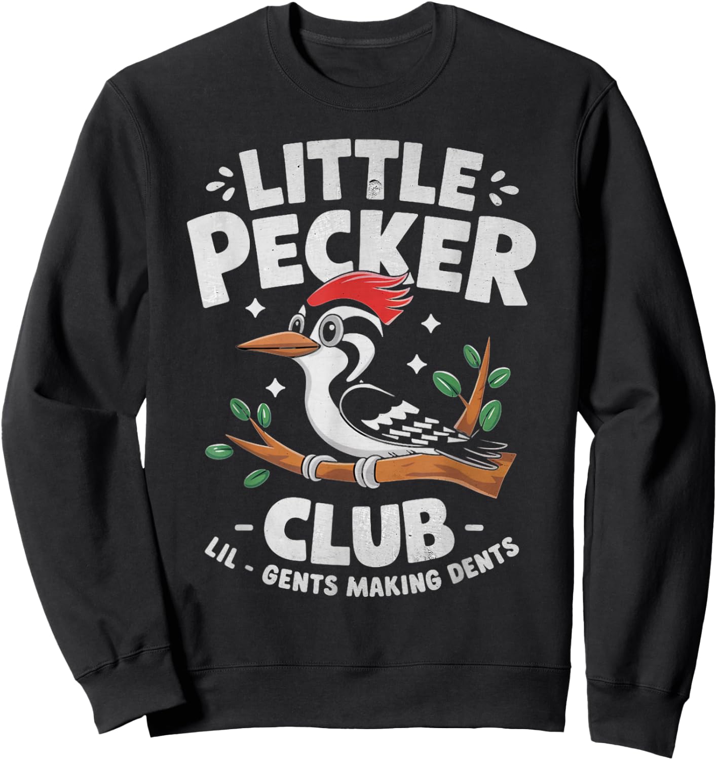 Little Pecker Club Lil Gents Making Dents Crew Bird Lover Sweatshirt - Sweatshirt | Black