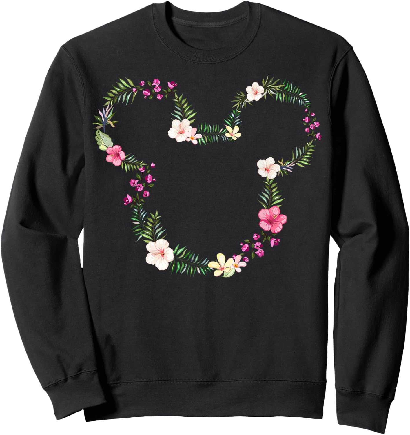 Disney Mickey & Friends Mickey Tropical Floral Ears Small Sweatshirt - Sweatshirt | Black