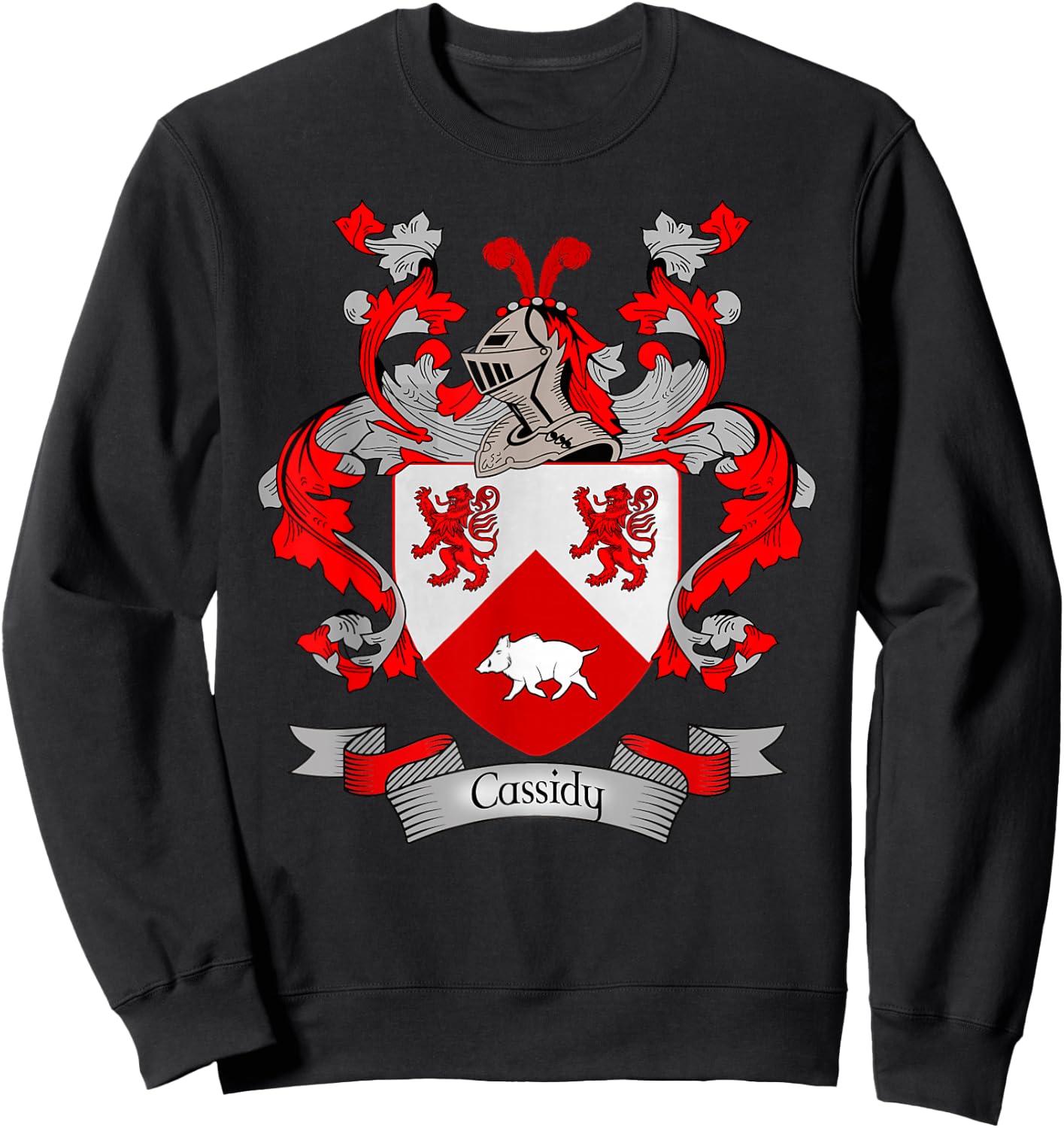 Cassidy Coat of Arms | Cassidy Surname Family Crest Sweatshirt - Sweatshirt | Black