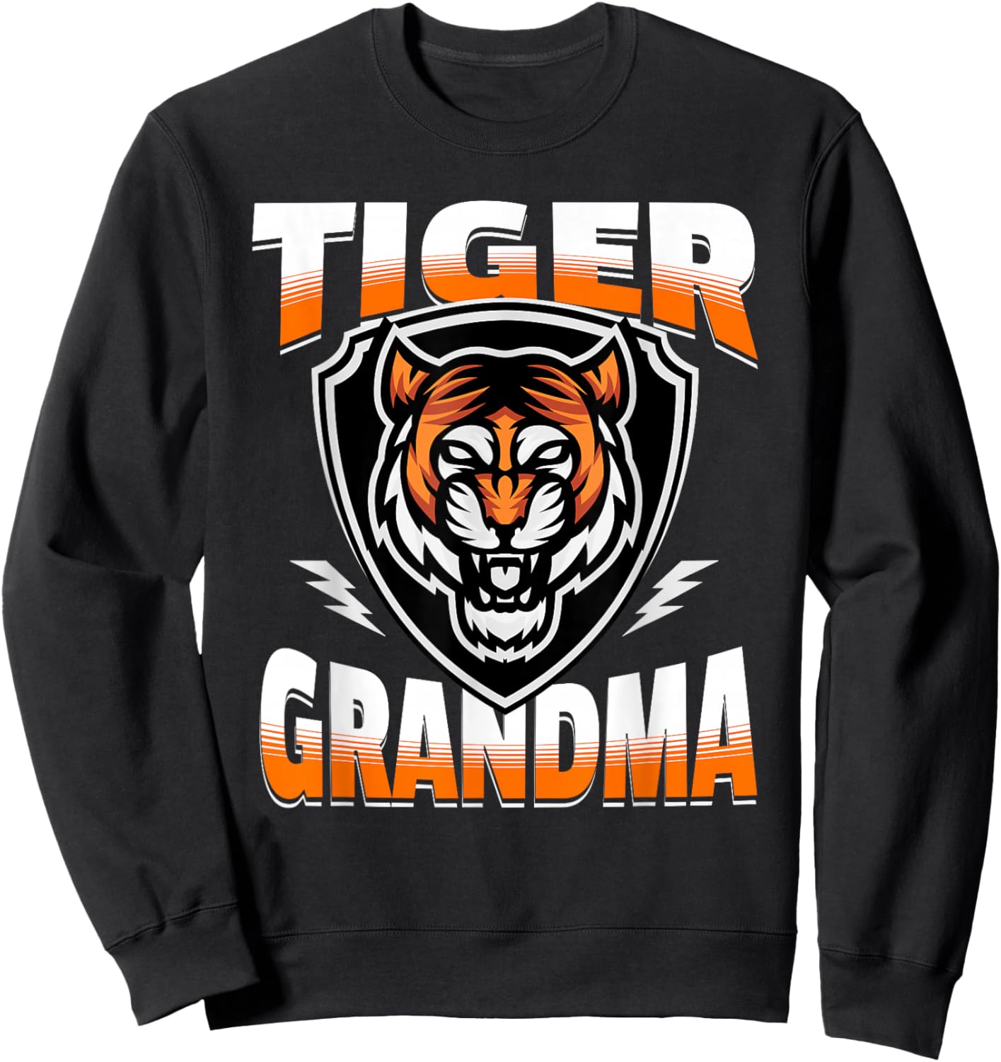 Tiger Grandma Game Day Print with Tigers Mascot Sweatshirt - Sweatshirt | Black