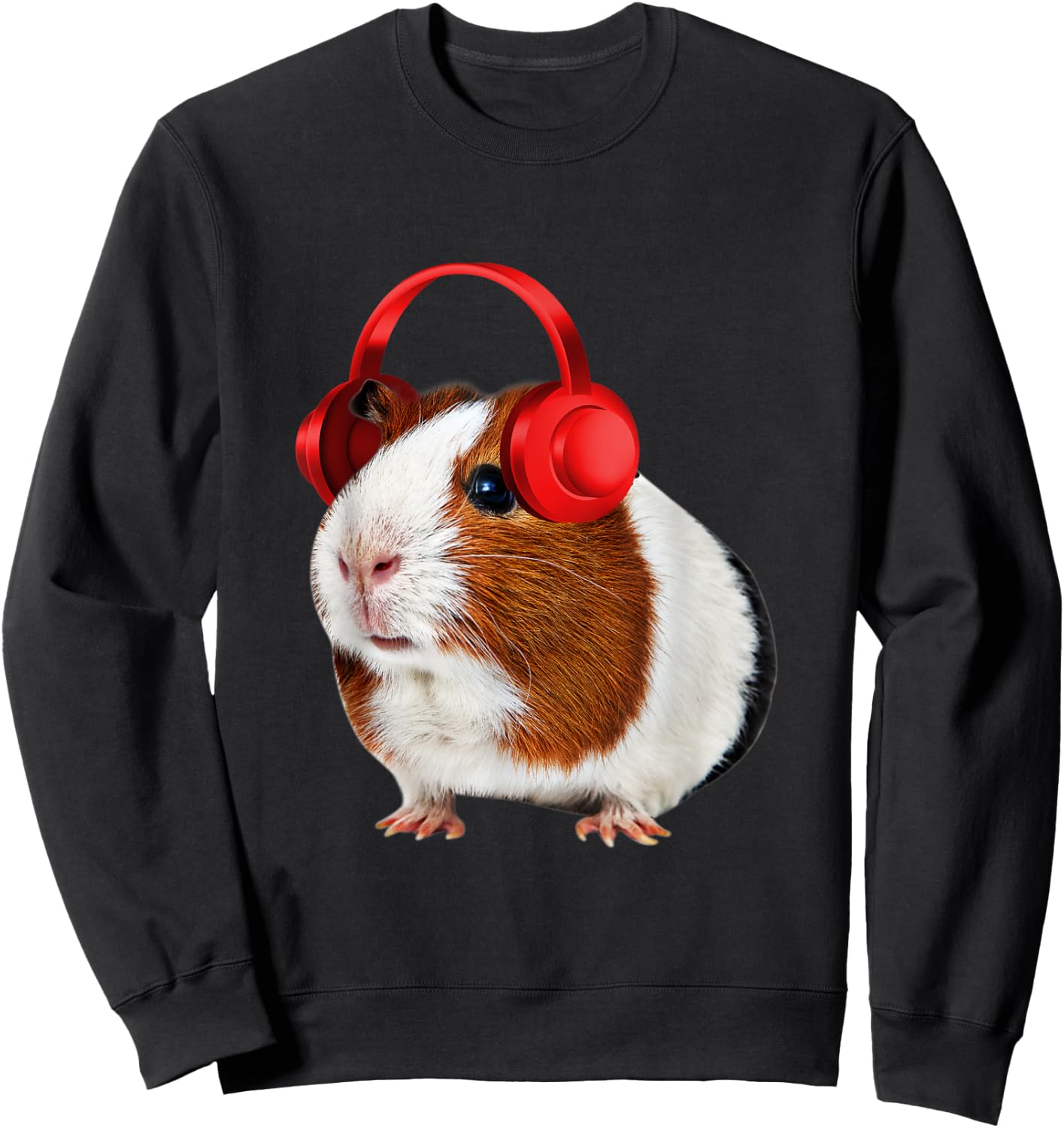 Guinea Pig With Headphones On Sweatshirt - Sweatshirt | Black