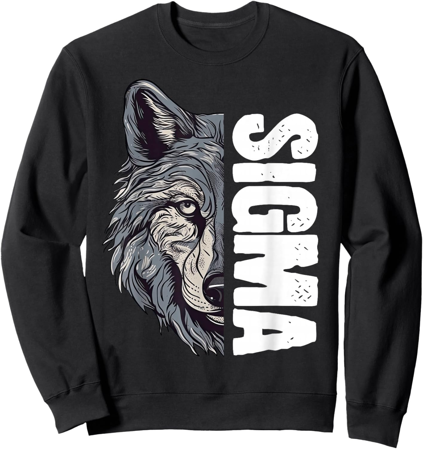 Sigma Male Lone Individualist Wolf Sweatshirt - Sweatshirt | Black