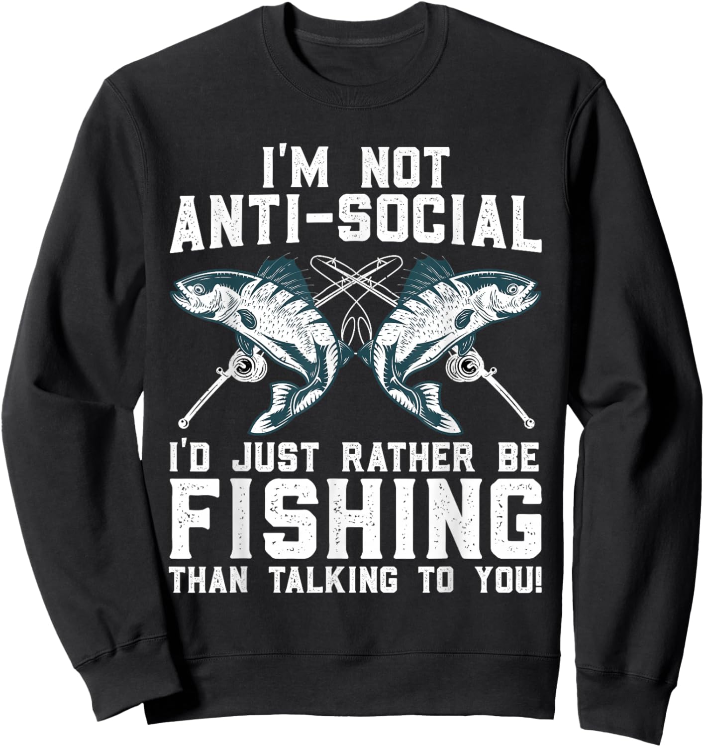 Unique Fishing Gift Fisherman Accessories & Stuff -Adults & Kids Fishing Lover , Black, Small, Short Sleeve, Classic Fit, Cotton Blend Sweatshirt - Sweatshirt | Black