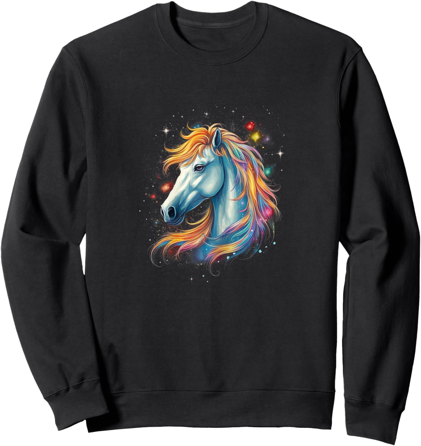 Colorful Horse Sweatshirt - Sweatshirt | Black
