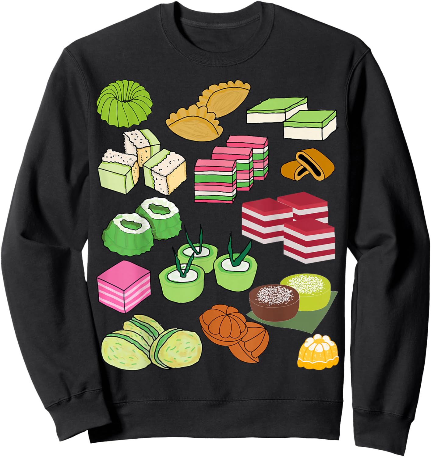 Kuih Malaysian Kue Cuisine Lover Foodie Gift Asian Cuisine Sweatshirt - Sweatshirt | Black