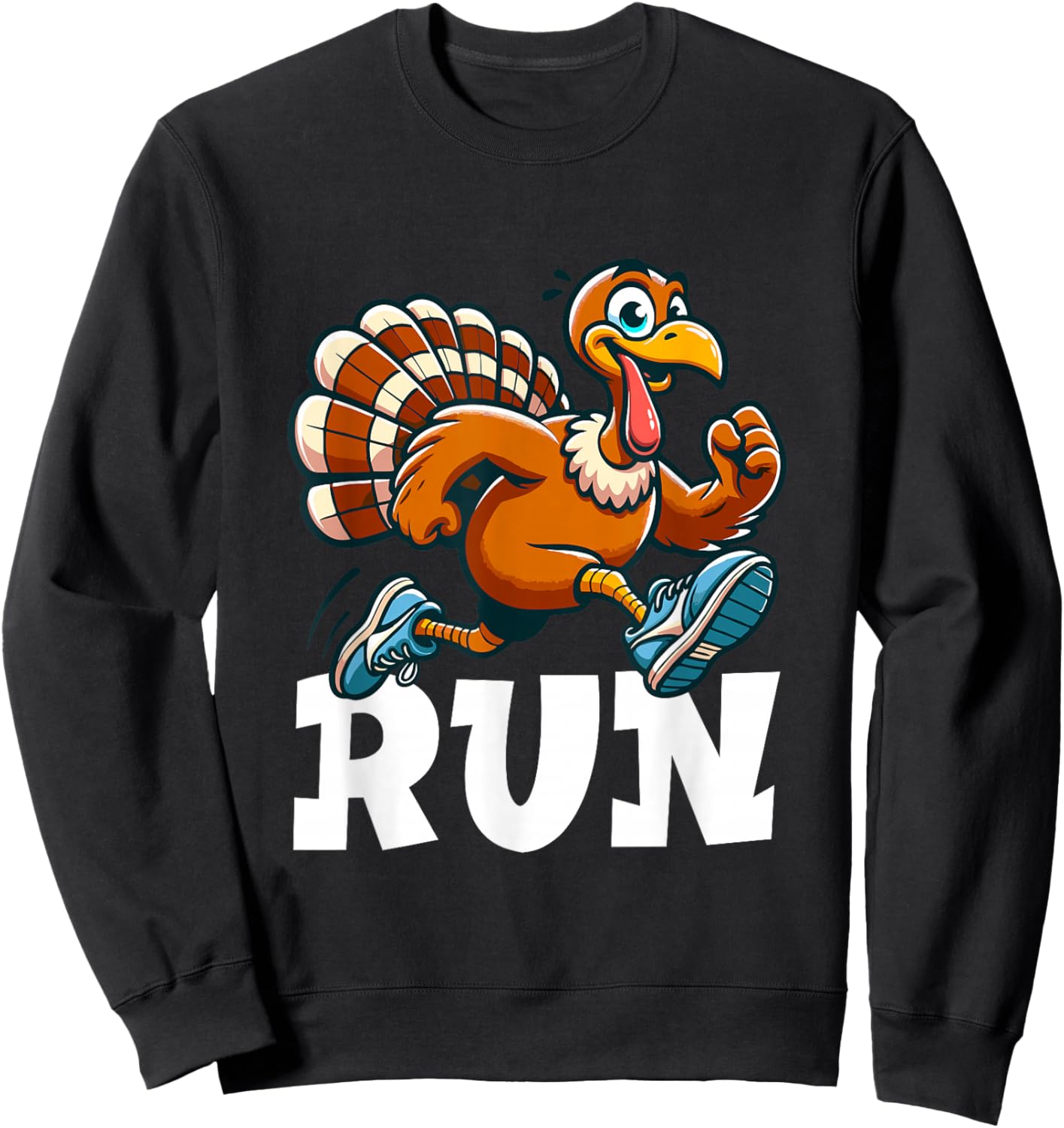 Run Funny Thanksgiving Running 5k Race Turkey Trot Sweatshirt - Sweatshirt | Black