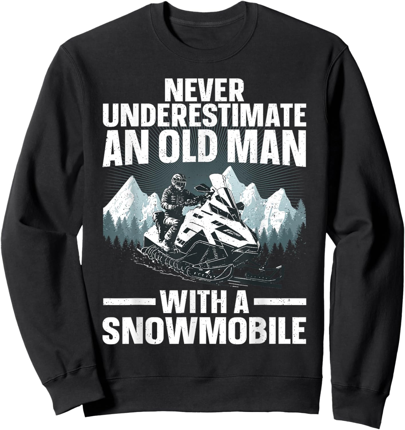 Snowmobile Art Grandpa Snowmobiling Snowmobile Lover Sweatshirt - Sweatshirt | Black