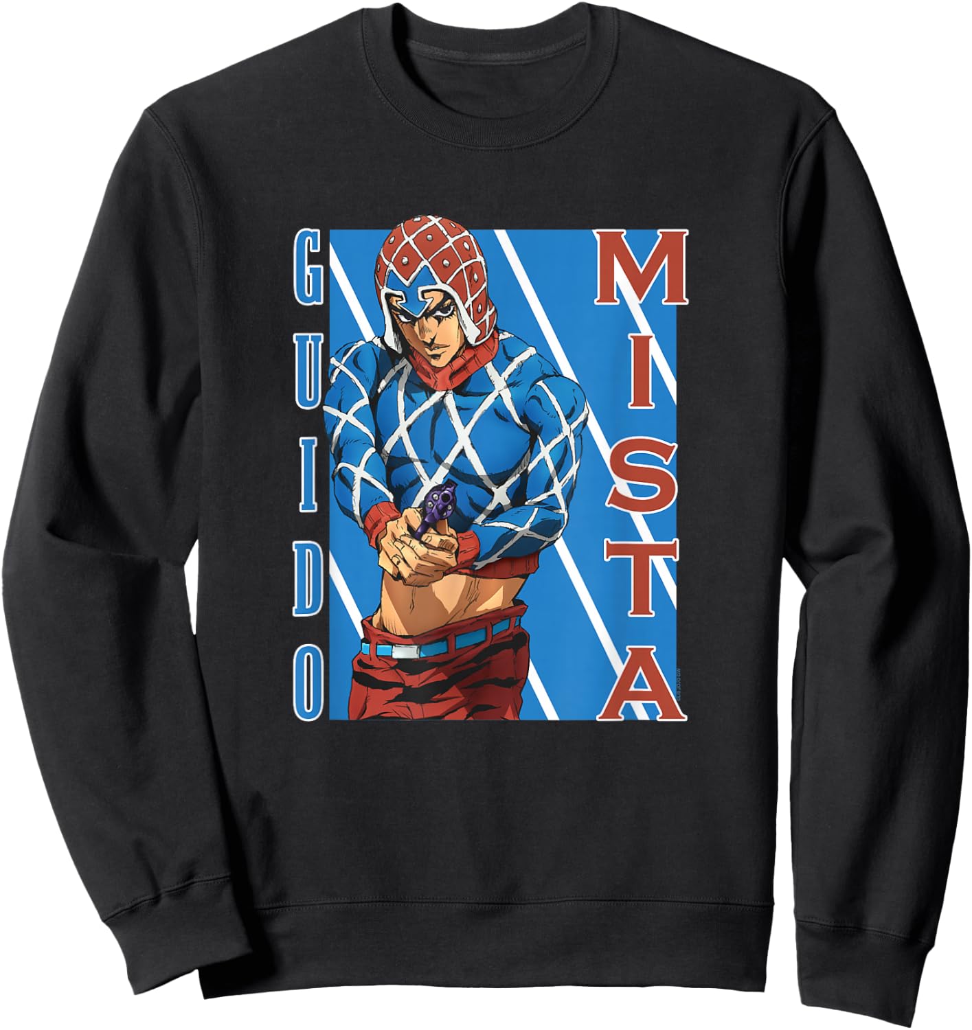 JoJo Part 5 Golden Wind Guido Mista Six Bullets Pose Anime Sweatshirt - Sweatshirt | Black