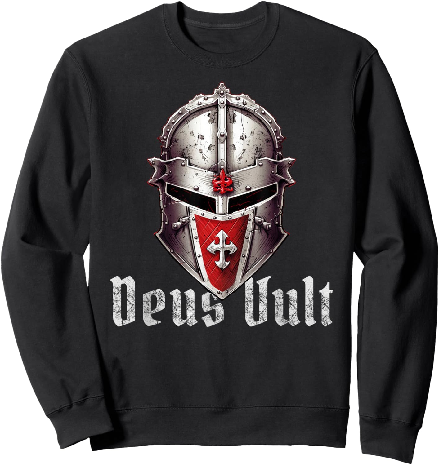 Deus Vult Templar Knight Templar Knight Crusader Sweatshirt - Sweatshirt | Black