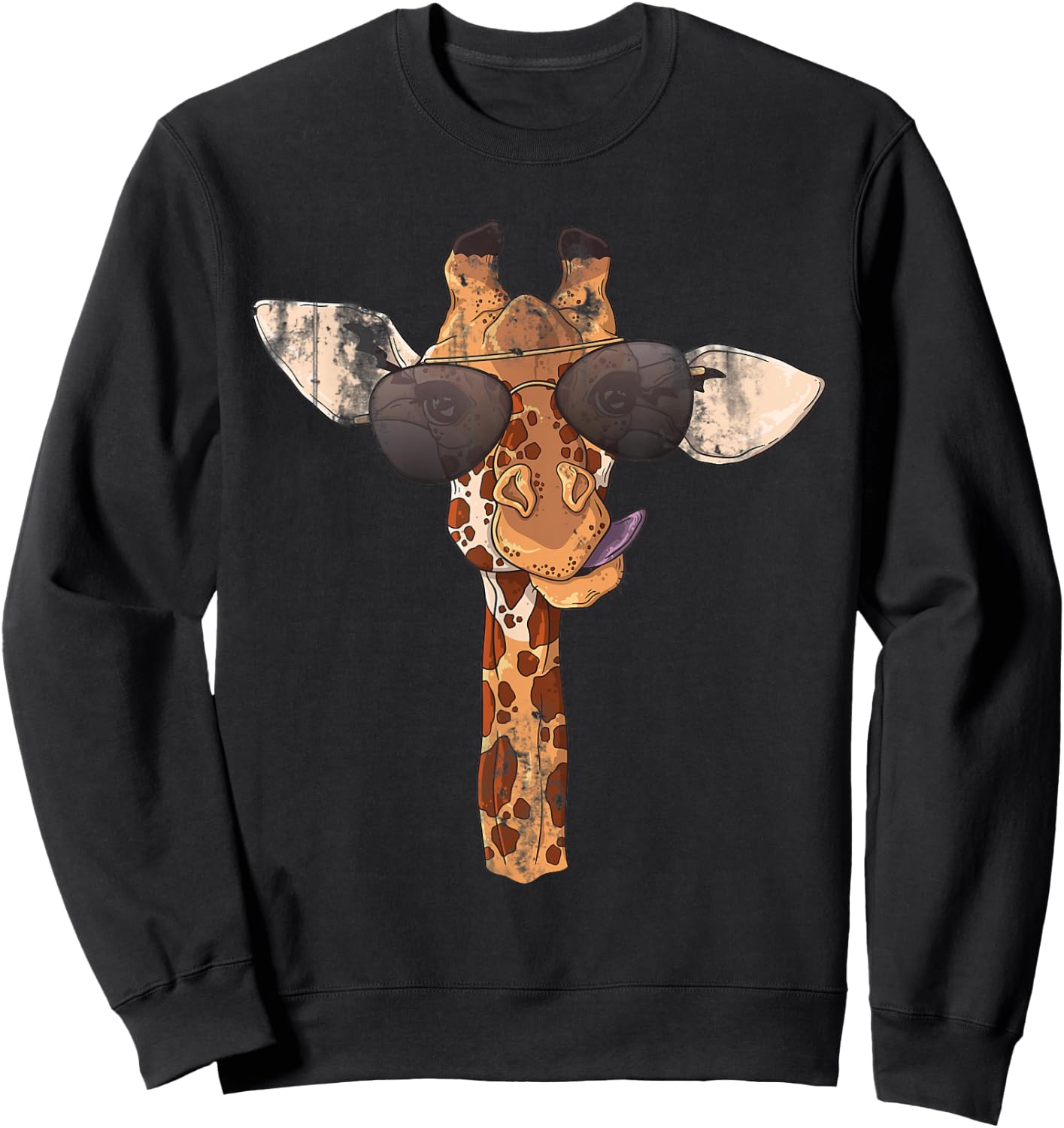 Sunglasses Giraffe Sweatshirt - Sweatshirt | Black