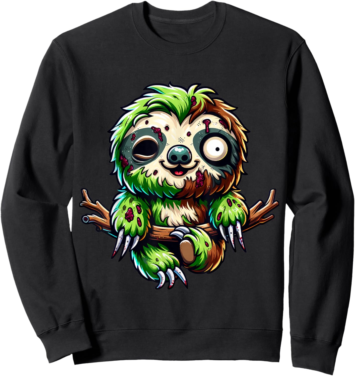 Sloth Zombie Halloween Animal Men Boys Women Girls Sweatshirt - Sweatshirt | Black